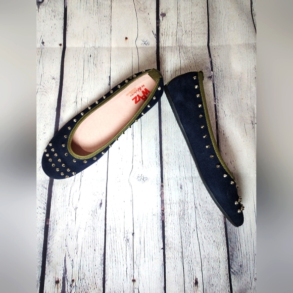 W6YZ Naturino Ballet Flats, Navy Blue & Green, Size 40 - Picture 5 of 12